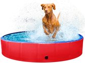 Bassin pour chien antidérapant rouge / bleu 80x20 cm