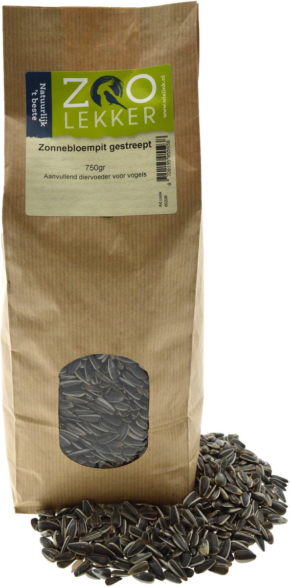 Zoolekker Zonnebloempit gestreept 800 gram