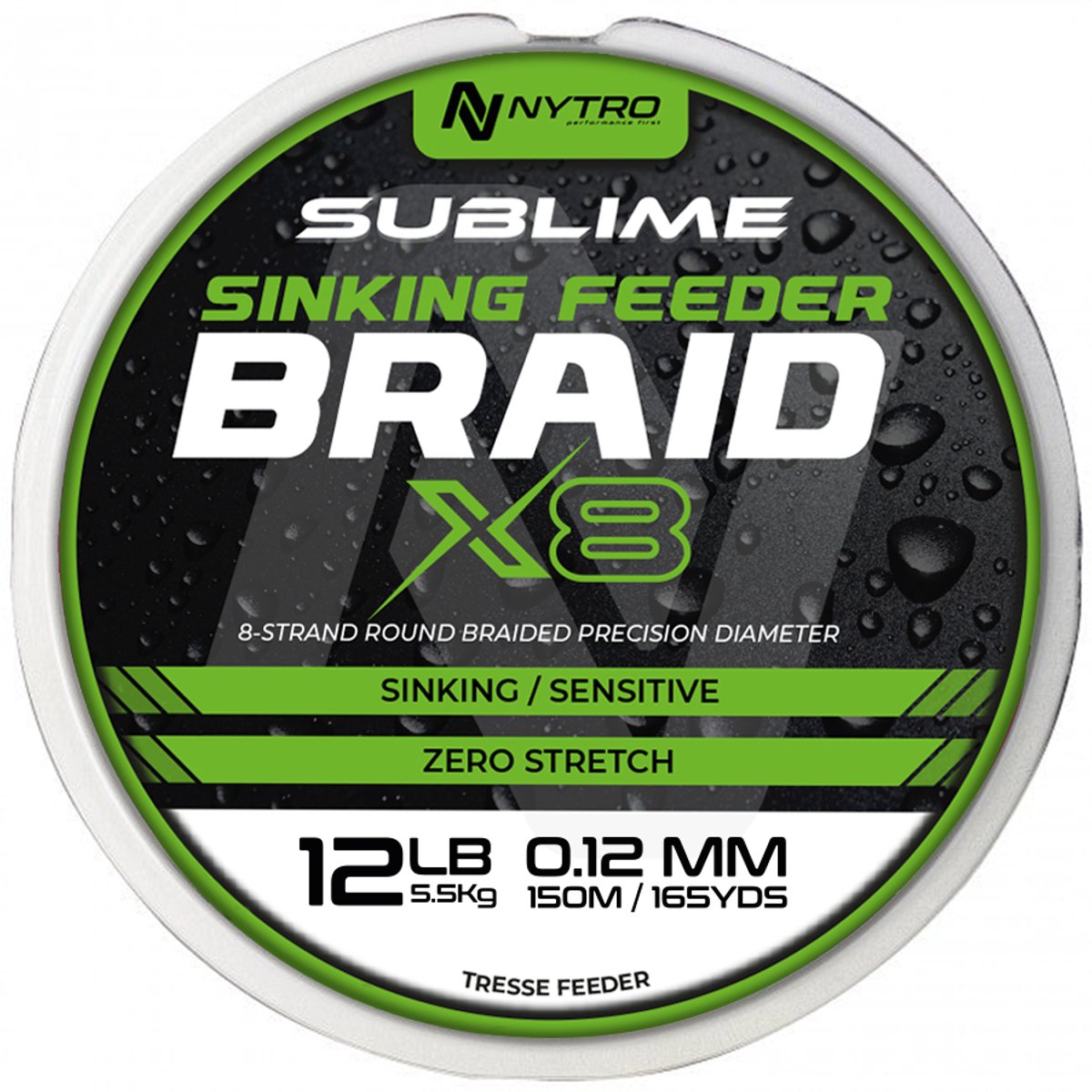 Nytro - Lijn gevlochten Sublime X8 Sinking Feeder Braid - Nytro -0.08mm