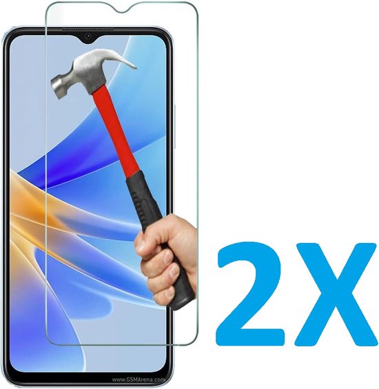Glas de protection d'écran - Protecteur d'écran en Tempered Glass Adapté à: Oppo A17 - 2x