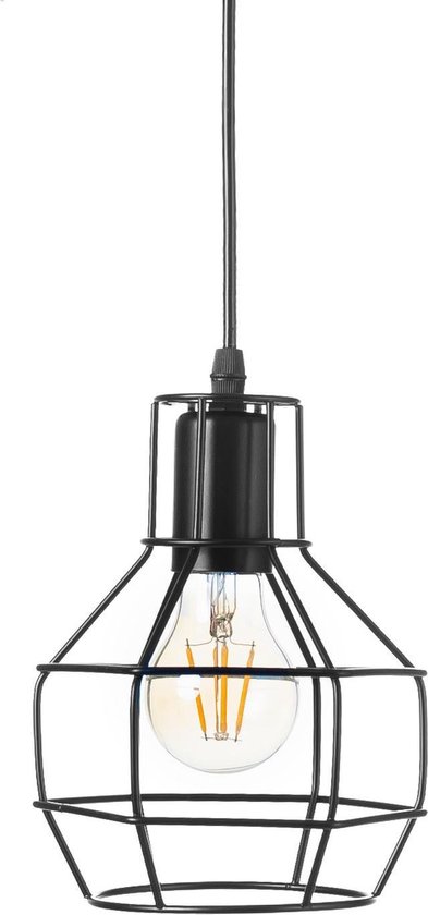 Nola Hanglamp eetkamer - woonkamer - Draadlamp - E27 Fitting - Zwart -  hanglamp... | bol.com