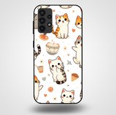 Smartphonica Telefoonhoesje voor Samsung Galaxy A32 4G met katten opdruk - TPU backcover case katten design / Back Cover geschikt voor Samsung Galaxy A32 4G
