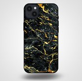 Smartphonica Telefoonhoesje voor iPhone 14 Plus met marmer opdruk - TPU backcover case marble design - Goud Zwart / Back Cover geschikt voor Apple iPhone 14 Plus