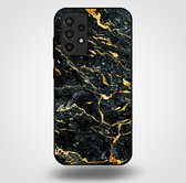 Smartphonica Telefoonhoesje voor Samsung Galaxy A52s 5G met marmer opdruk - TPU backcover case marble design - Goud Zwart / Back Cover geschikt voor Samsung Galaxy A52s 5G