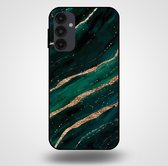 Smartphonica Telefoonhoesje voor Samsung Galaxy A34 5G met marmer opdruk - TPU backcover case marble design - Groen Goud / Back Cover geschikt voor Samsung Galaxy A34 5G