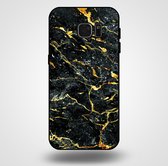 Smartphonica Telefoonhoesje voor Samsung Galaxy S7 met marmer opdruk - TPU backcover case marble design - Goud Zwart / Back Cover geschikt voor Samsung Galaxy S7
