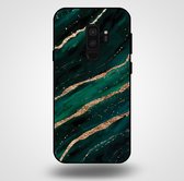Smartphonica Telefoonhoesje voor Samsung Galaxy S9 Plus met marmer opdruk - TPU backcover case marble design - Groen Goud / Back Cover geschikt voor Samsung Galaxy S9 Plus