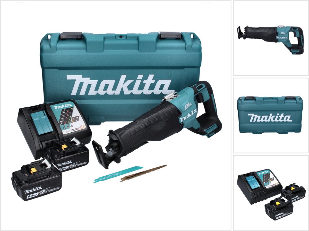 Makita DJR 187 RTK Accu Reciprozaag 18 V Brushless + 2x accu 5.0 Ah + lader + koffer