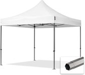 3x3 m Easy Up partytent Vouwpaviljoen PVC brandvertragend, PREMIUM staal 40mm, wit