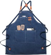 SHOP YOLO-Keukenschorten-canvas jeans schort met zakken en verstelbare riem-grappig cadeau-voor keuken grill-handgemaakt bakken