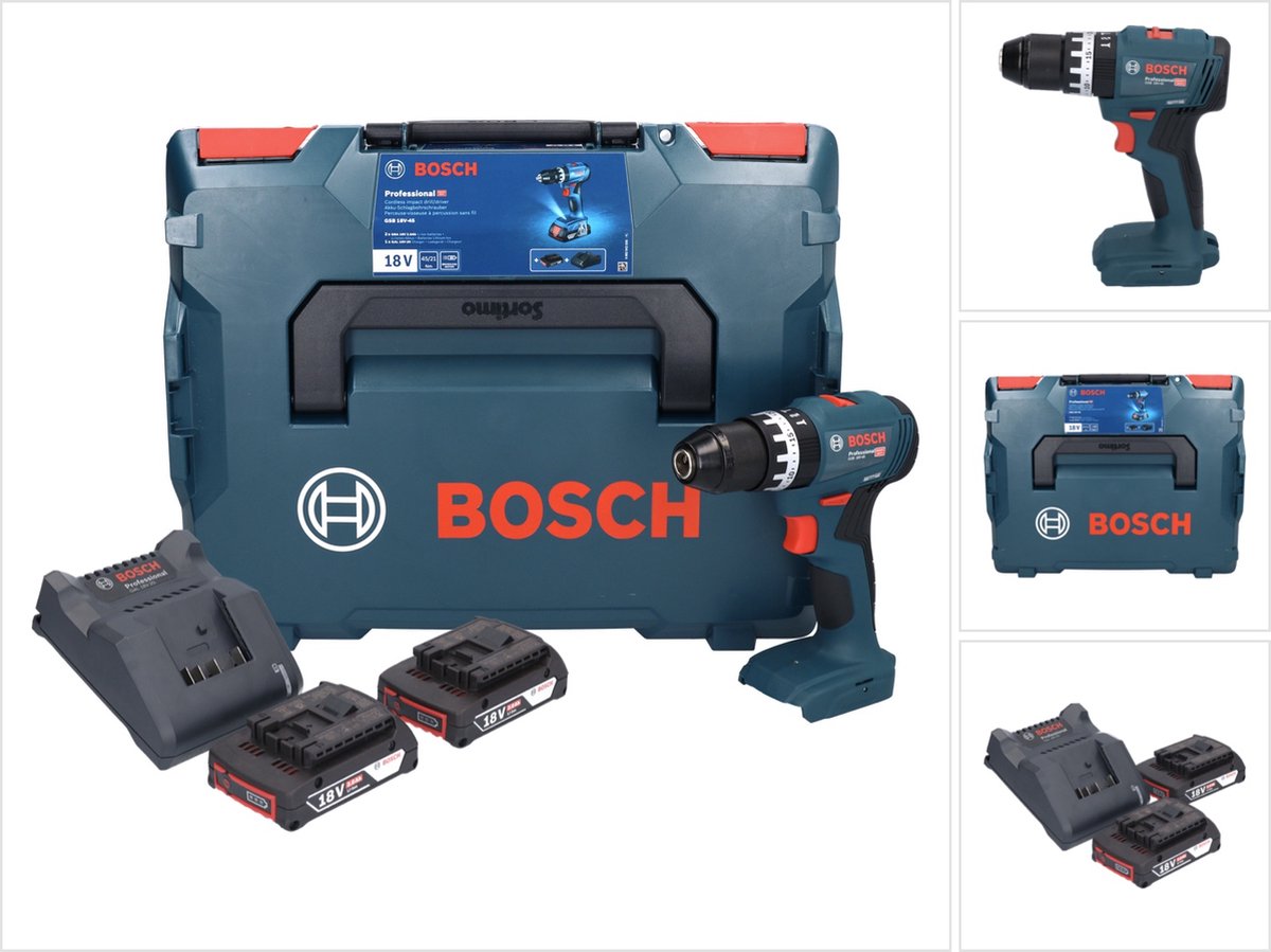 Bosch Professional GSB 18V-45 Accu klop-/schroefboormachine 18V 2.0Ah in L-Boxx - 06019K3303 thumbnail 7