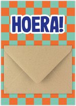 Geldkaart Hoera - Cadeaukaart envelop - Geld geven cadeau - cadeaubon geven