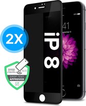 8 Privacy Screenprotector - 2 Stuks - Plakgarantie - Volledig Bedekt - Stofvrij - Beschermglas - Military Grade - Screen Protector - Geschikt voor iPhone 8 - Zwart