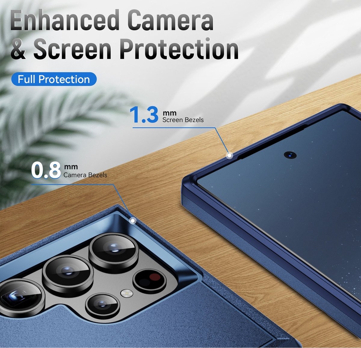 Mobigear Hoesje geschikt voor Samsung Galaxy S24 Ultra Telefoonhoesje Hardcase | Mobigear Heavy Armor Backcover Shockproof | Schokbestendig Galaxy S24 Ultra Telefoonhoesje | Anti Shock Proof - Blauw