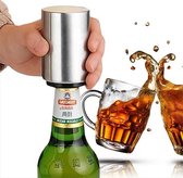 *** Roestvrijstalen automatische opener voor bier-, wijn- en blikflessen - ideaal voor EK Voetbal - met kurkentrekker - van Heble® ***