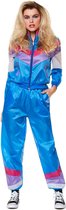 Karnival Costumes Fout Trainingspak 90's Dames Carnaval Verkleedkleren Volwassenen Carnavalskleding Dames Foute Party - Polyester - Blauw - Maat XS - 2-Delig Jasje/Broek
