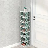 AG-Commerce Schoenenrek - Schoenenkast - Schoenbank - Opvouwbaar - 8 Lagen - 129.5 cm Hoog - 8 Paar Schoenen - Rek om Schoenen Op te Bergen