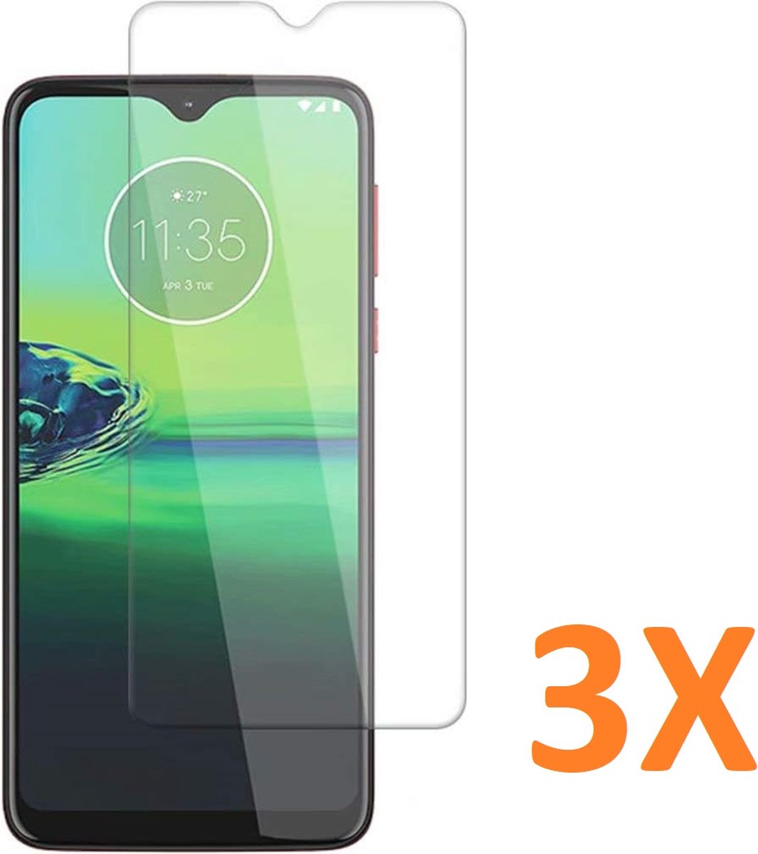 Screenprotector Glas - Tempered Glass Screen Protector Geschikt voor: Oppo A73 4G 2020 - 3x