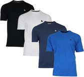 4-PackDonnay T-shirt (599008) - Sportshirt - Heren - Black/Wit/Navy/Active blue (606) - maat S