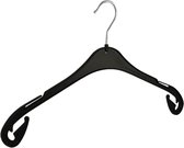 De Kledinghanger Gigant - 20 x Blousehanger / shirthanger T43 kunststof zwart met rokinkepingen, 43 cm