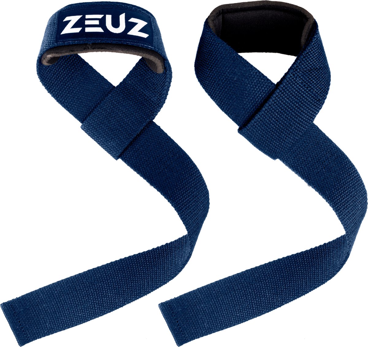 ZEUZ 2 Stuks Lifting & Weightlifting Straps voor Fitness & CrossFit Krachttraining – Sport Wraps – Gewichichtheffen, Deadlift & Snatch - Blauw
