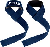 ZEUZ 2 Pièces de Sangles de Levage & Haltérophilie pour Entraînement en Fitness & CrossFit – Bandages de Sport – Soulevé de Poids, Deadlift & Snatch - Bleu