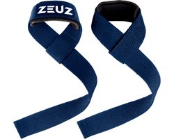 ZEUZ 2 Stuks Lifting & Weightlifting Straps voor Fitness & CrossFit Krachttraining – Sport Wraps – Gewichichtheffen, Deadlift & Snatch - Blauw