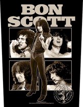 Bon Scott - Collage Rugpatch - Zwart