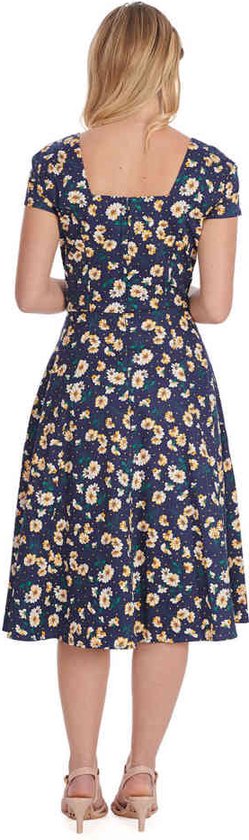 Banned - Robe évasée Wildflower - S - Blauw