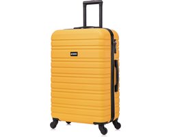 BlockTravel BlockTravel® Reiskoffer Groot 74L - Grote Koffer met TSA-slot - Reiskoffer met Wielen - Valies Grote Koffer - 4 Spinner Wielen - Lichtgewicht Koffer - Geel