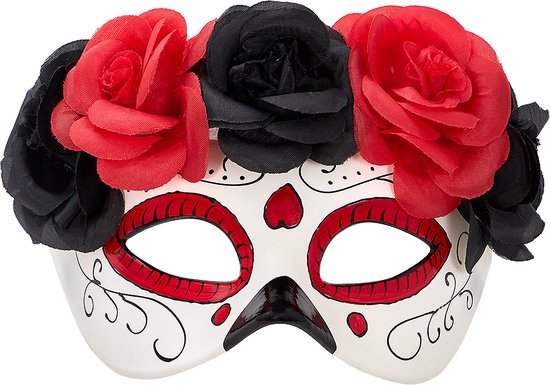 FUNIDELIA Deluxe Catrina Oogmasker voor vrouwen - Wit