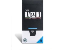 Barzini Decaf Cups - 22 Cafeïnevrije koffie cups - 100% Rainforest Alliance koffiecapsules