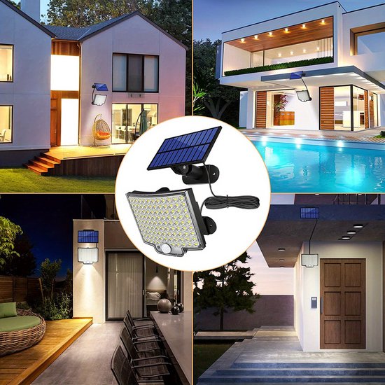 Trymeuro 90 led-zonnelampen voor buiten, met bewegingsmelder, clip zonnelampen voor buiten, tuin, 3 modi, waterdichte wandlamp, verlichting, buitenlamp, veiligheidslamp voor dek, omheining (2 stuks