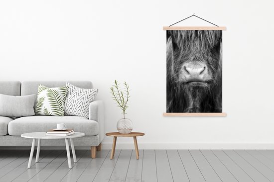 Porte-affiche avec affiche - Affiche scolaire - Highlander écossais - Cheveux - Animaux - 120x180 cm - Lattes vierges