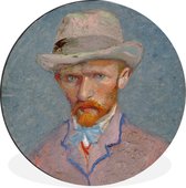 WallCircle - Wandcirkel - Muurcirkel - Zelfportret - Vincent van Gogh - Aluminium - Dibond - ⌀ 30 cm - Binnen en Buiten