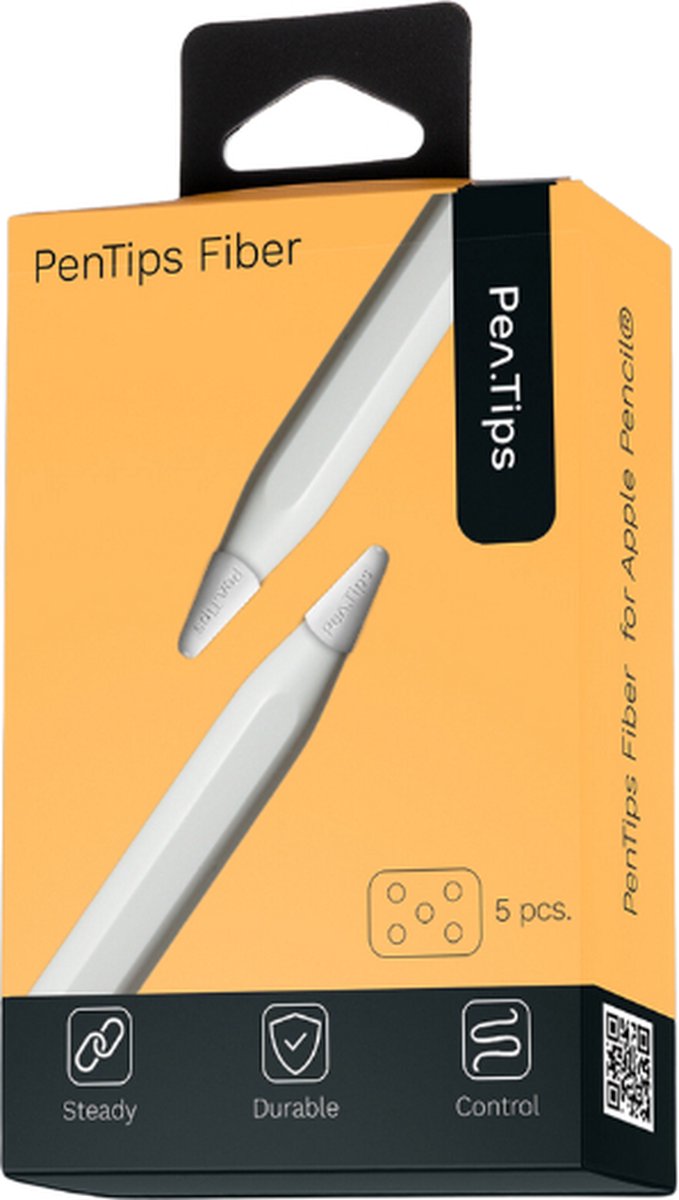 PenTips Fiber | Wit | Vezel Siliconen Combinatie | Apple Pencil Nib | Extra sterk | Extra dun