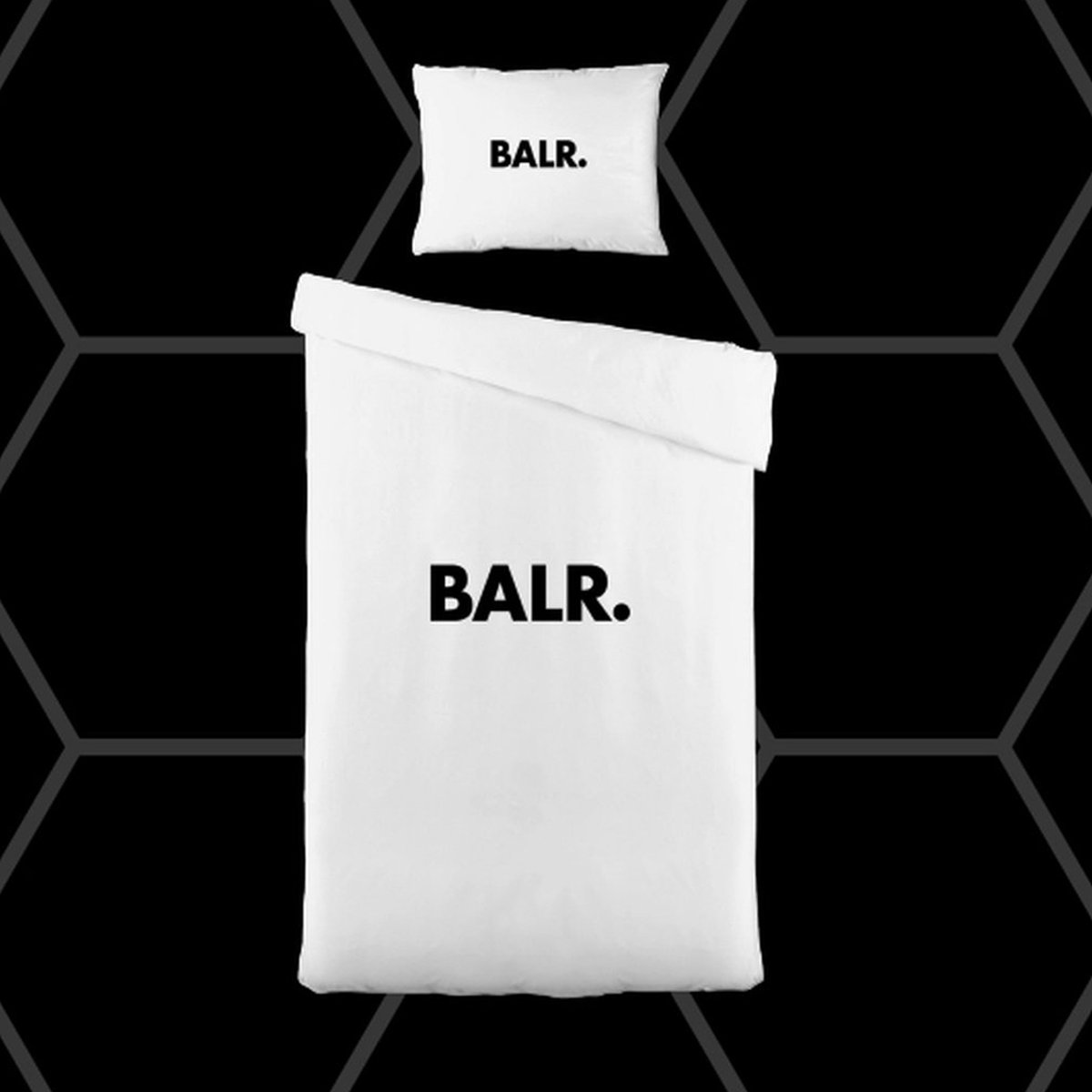 BALR. - Balr dekbedovertrek - 100% katoen - Wit - 140x220cm - Eenpersoons + Kussensloop