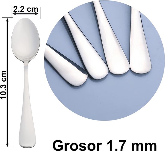 12 Cuillères à Café En Acier Inoxydable - 10.2cm Pour Expresso/Thé/Dessert