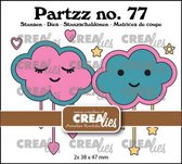 Crealies Partzz Vrolijke wolkjes CLPartzz77 2x 38x47 mm (02-24)