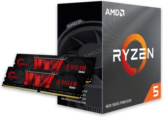 Bundel: AMD Ryzen 5 4500 Boxed + G.Skill Aegis F4-3200C16D-16GIS Geheugen