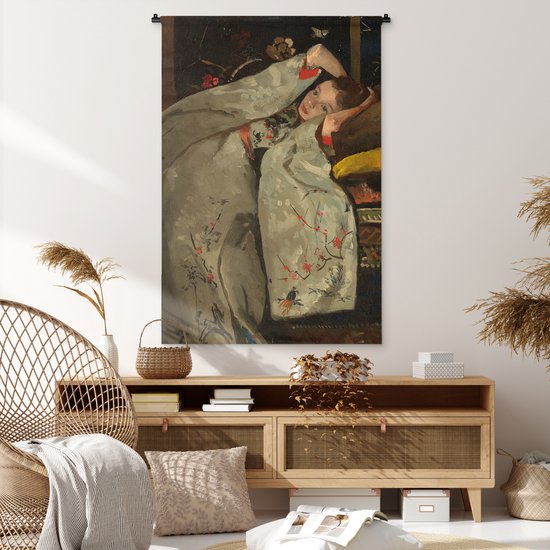Tapisserie - Toile murale - Fille en kimono blanc - Peinture de George Hendrik Breitner - 90x135 cm - Tapisserie