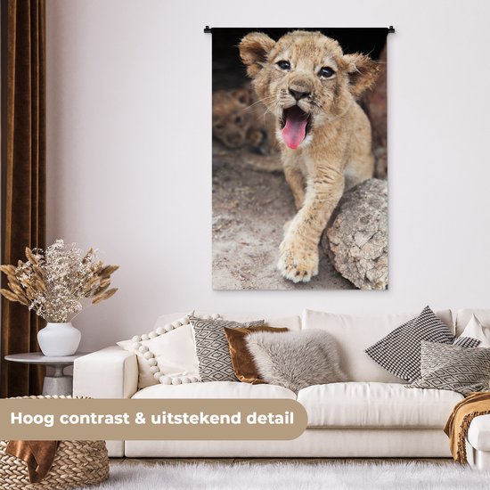 Tapisserie Lions - Cub Tapisserie coton 90x135 cm - Tapisserie avec photo