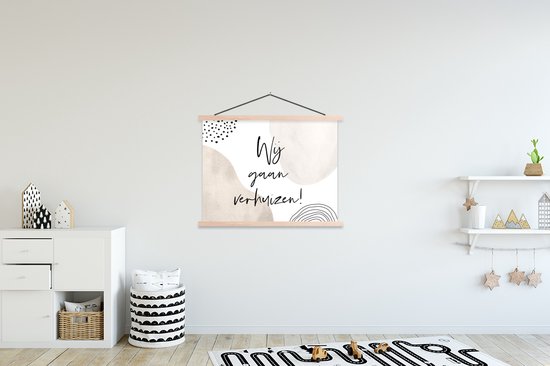 Porte-affiche avec affiche - Affiche scolaire - Déménagement - Home - Devis - 120x90 cm - lattes vierges