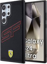 Samsung Galaxy S24 Ultra Backcase hoesje - Ferrari - Effen Zwart - Kunstleer
