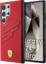 Samsung Galaxy S24 Ultra Backcase hoesje - Ferrari - Effen Rood - Kunstleer