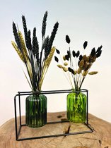 Decoratief Setje Droogbloemen - groen/zwart | ⌀22x30cm | Prachtige woondecoratie | Een ware toevoeging op jouw interieur