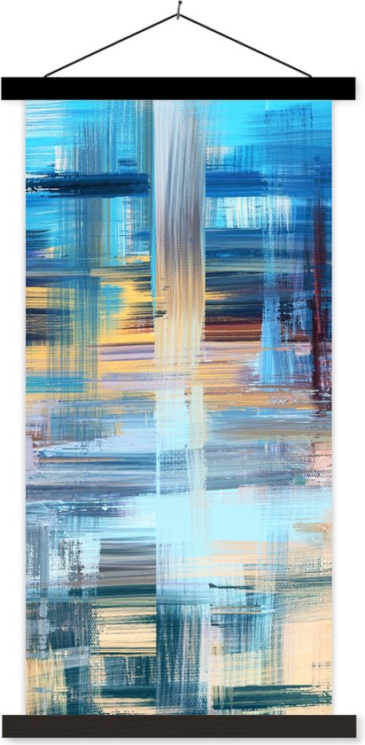 Porte-affiche avec affiche - Affiche scolaire - Peinture à l'huile - Abstrait - Peinture - 90x180 cm - Lattes noires