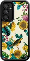 Casimoda® hoesje - Geschikt voor Samsung Galaxy A54 - Zonnebloemen / Bloemen - Zwart TPU Backcover - Bloemen - Groen