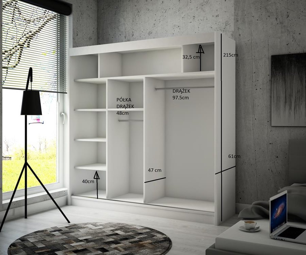 HOMCOM kledingkast DIY-garderobe stellingsysteem insteekstelling kubus garderobekast met kledingroede 2 6 vakken van PP zwart wit 111 x 47 x 145 cm
