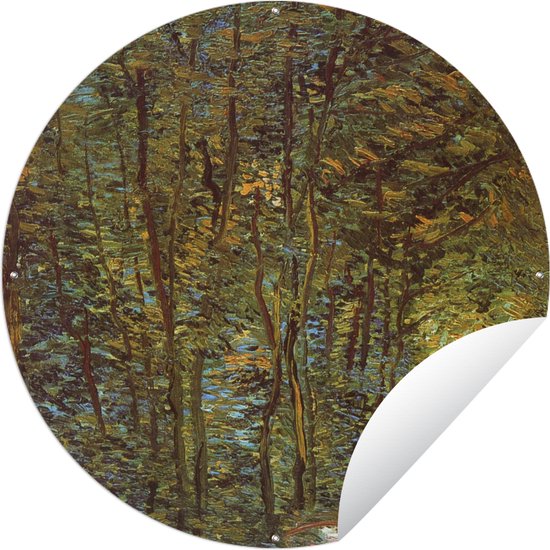 Tuincirkel In het bos - Vincent van Gogh - 90x90 cm - Ronde Tuinposter - Buiten